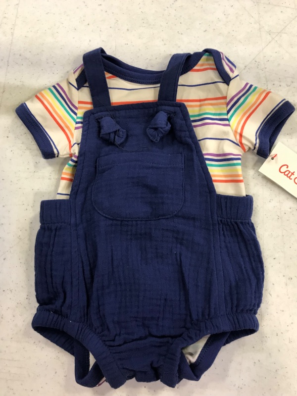 Photo 2 of Baby Boys' 2pc Gauze Navy Bubble Top & Bottom Set - Cat & Jack Navy Blue 0-3M
