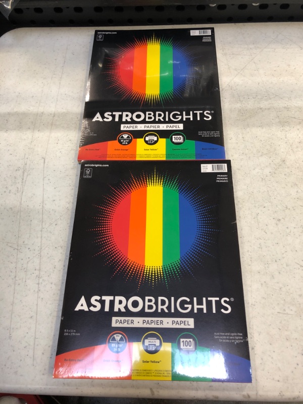 Photo 2 of 200 Sheet Astrobrights 5-Color Primary Colored Paper

