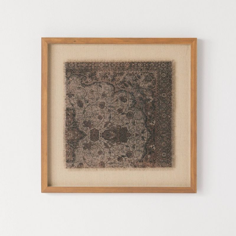 Photo 1 of 18" X 18" Vintage Textile Framed Under Glass - Threshold™ Designed with Studio McGee
