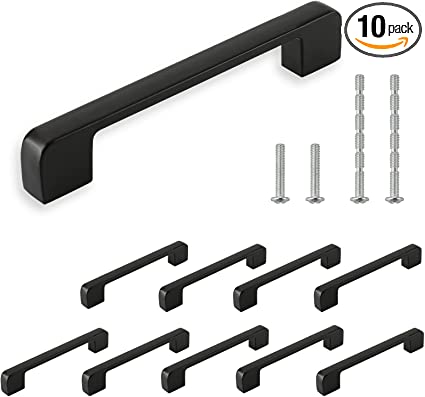 Photo 1 of 10PCS Cabinet Pulls, Drawer Pulls, Black Cabinet Handles, Dresser Handles 5.4" Length with 5" Center to Center by HOUSUN
