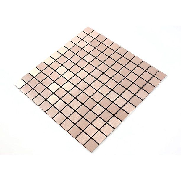 Photo 1 of "Onenbary Peel and Stick Tile Metal Backsplash for Kitchen, Wall Tiles Aluminum Surface : Pack of 5 (Metal-501)"
