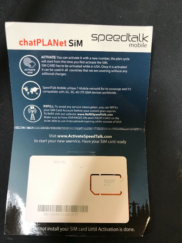 Photo 2 of SpeedTalk Mobile Travel SIM Card | Text & Data | Compatible with Unlocked 5G 4G LTE iOS Android Smart Phones | 3 in 1 Simcard - Standard Micro Nano | USA Canada Mexico

