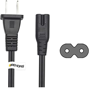 Photo 1 of (5 Pack) Non Polarized Power Cord by BRENDAZ, 2 Slot Power Cable (NEMA 1-15P to IEC C7) {UL Listed} Multipack (6-Feet, 5-Pack)
