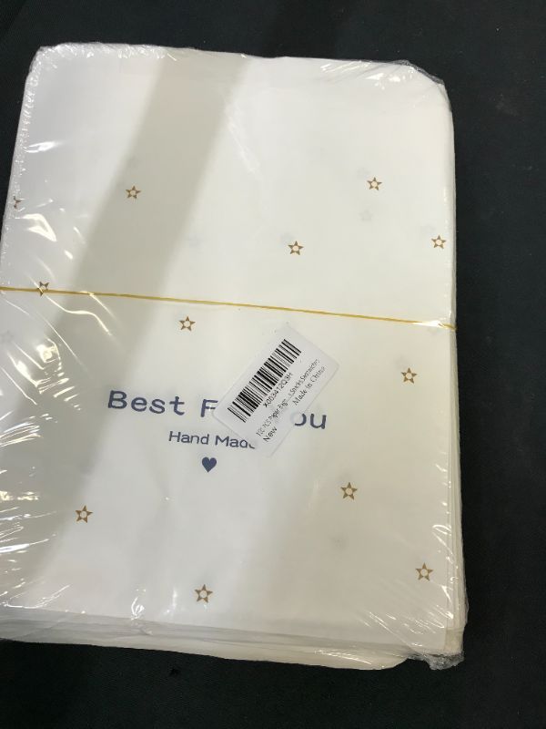 Photo 2 of 100 PCS Paper Bags,8"x10" Paper Sandwich Bags Food Grade Grease Resistant, White with Golden Star Paper Stock Bags for Bakery Cookies,Candies,Treats,Snacks,Sandwiches
