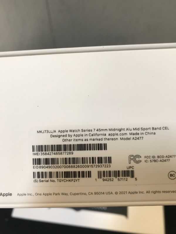 Photo 3 of Apple Watch Series 7 (GPS + Cellular, 45mm, Midnight Aluminum, Midnight Sport Band) --- brand new factory sealed (packaging damaged)
