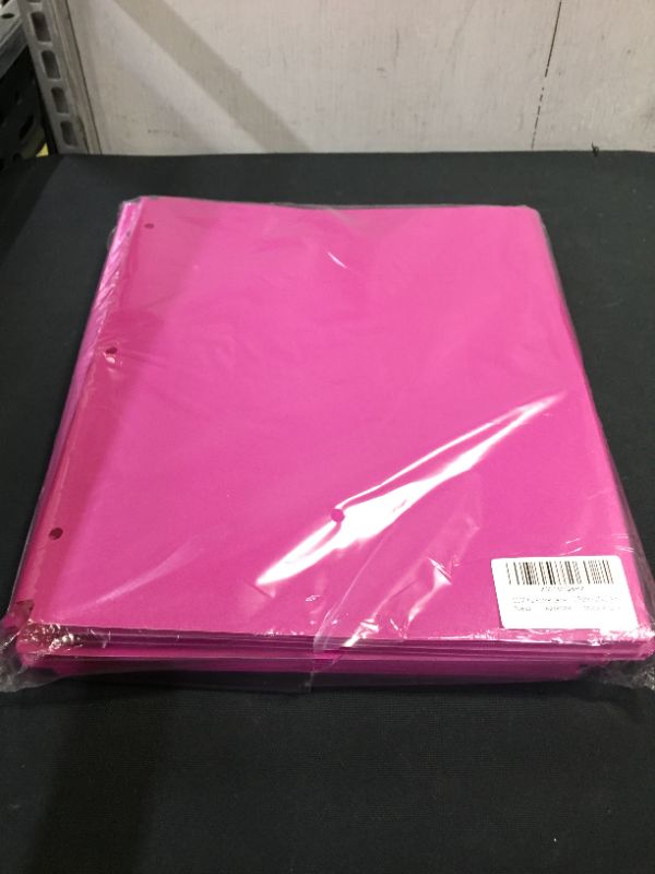 Photo 2 of Comix Plastic Folders with 2 Pocket and 3 Holes, Binder Folders with Pockets Hold Letter Size Paper for School and Office,12 Pack (A2140Pink)
