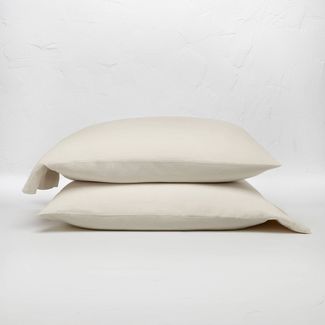 Photo 1 of 100% Washed Linen Solid Pillowcase Set - Casaluna™

