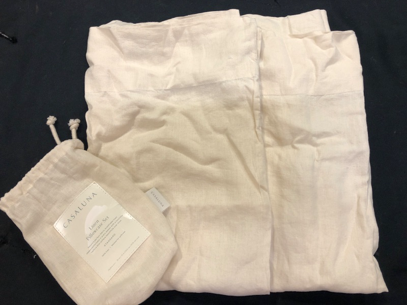 Photo 2 of 100% Washed Linen Solid Pillowcase Set - Casaluna™

