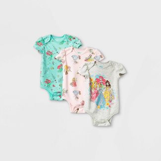 Photo 1 of Baby Girls' 3pk Disney Princess Short Sleeve Bodysuit--SIZE 18M

