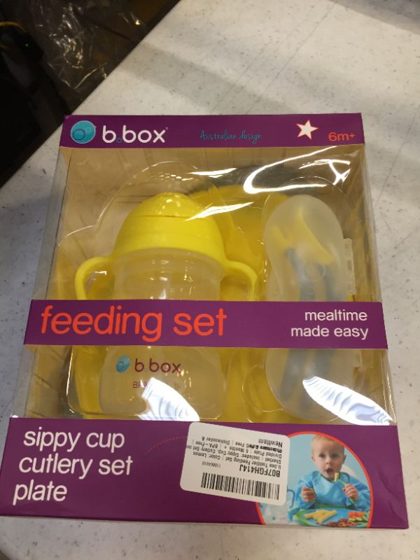 Photo 2 of b.box Toddler 4 in 1 Mealtime Set, Color: Lemon Sherbet, Includes: Sippy Cup, Cutlery Set and Divided Plate, 6 Months +, BPA-Free, Phthalates-Free & PVC Free, Dishwasher & Microwave Safe
