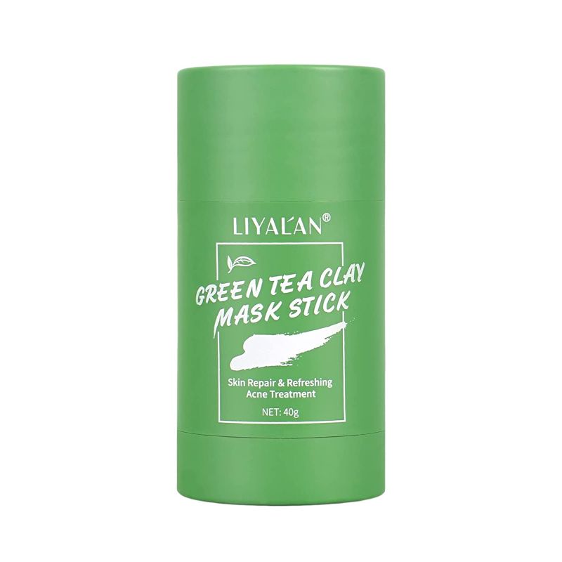 Photo 1 of 2 pack LIYALAN Green Tea Mask Stick Purifying Clay Mask Oil Control Poreless Deep Cleansing Blackhead Remover Facial Skin Care Products 40g
