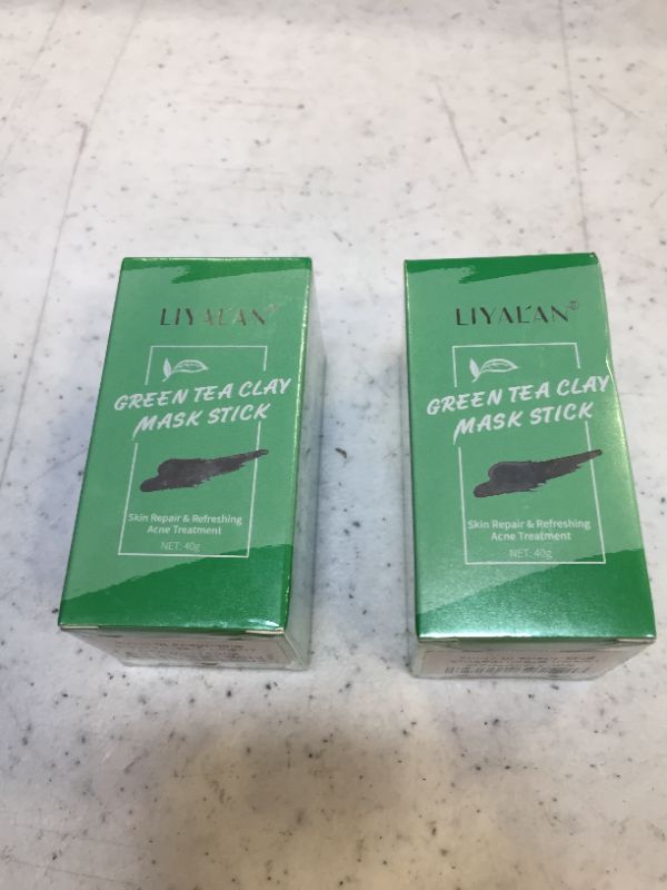 Photo 2 of 2 pack LIYALAN Green Tea Mask Stick Purifying Clay Mask Oil Control Poreless Deep Cleansing Blackhead Remover Facial Skin Care Products 40g
