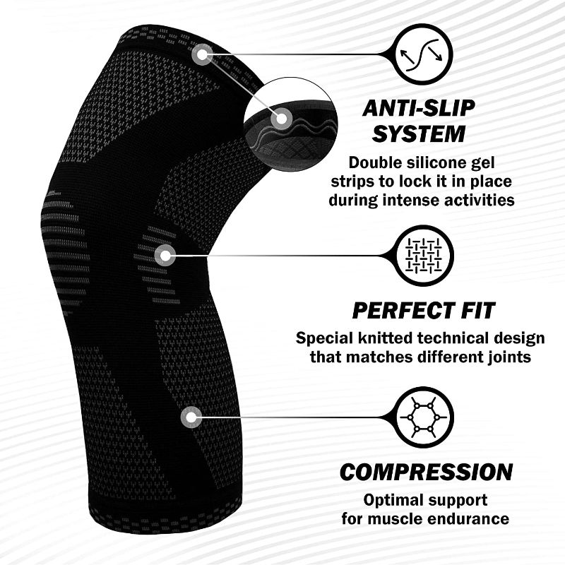 Photo 1 of  Knee Compression Sleeve - Best Knee Brace for Knee Pain for Men & Women – Knee Support for Running, Basketball, Weightlifting, Gym, Workout, Sports SIZE SMALL 
