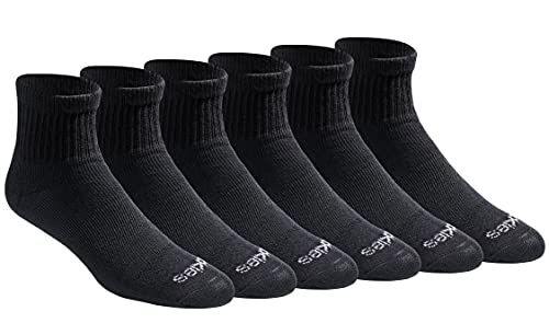 Photo 1 of Dickies Men's Dri-tech Moisture Control Quarter Socks Multipack, Solid Black (6 Pairs), Shoe Size: 5-9
