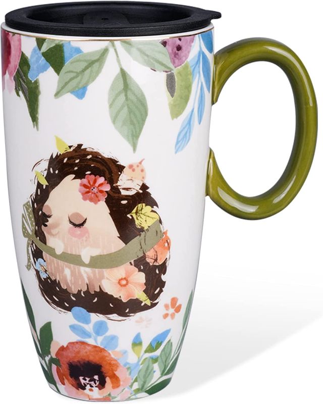 Photo 1 of  Large Ceramic Coffee Mug Tall Travel Coffee Mug for Mom, 20oz, Big Tea Cup for Office & Home,Cute Hedgehog Mug As Gift for Mom,Wife,Girlfriend,Women,Grandma
