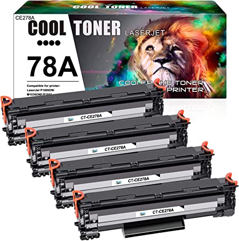 Photo 1 of Cool Toner Compatible Toner Cartridge Replacement for HP 78A CE278A Toner HP Laserjet 1536dnf MFP P1606dn 1606dn P1606 HP Laserjet MFP M1536dnf P1566 P1560 Toner Cartridge Printer Ink (Black, 4-Pack)
