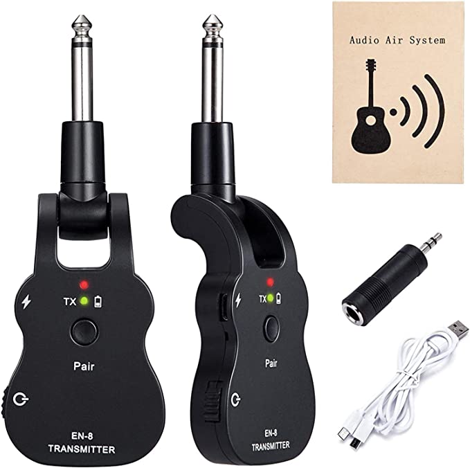 Photo 1 of Wireless Guitar Transmitter Receiver System, Built-in Rechargeable Battery, 6 Channels Audio Digital Transmitter Receiver Set for Electric Guitar Bass Violin Keyboard
