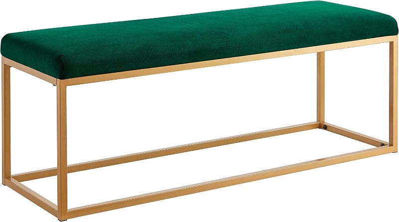 Photo 1 of Ball & Cast Upholstered Bench, 48" W, Emerald - Frame
