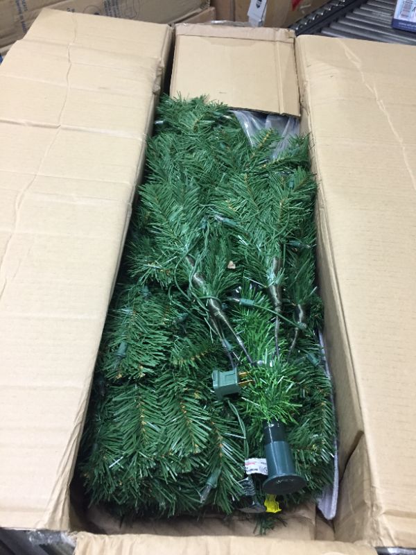 Photo 2 of 7 ft. North Valley Spruce Pencil Slim Artificial Christmas Tree with Clear Lights