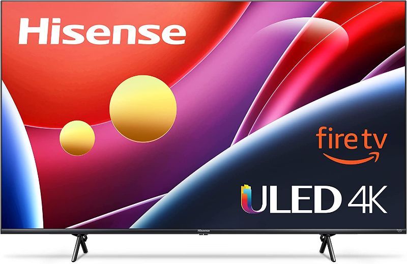 Photo 1 of Hisense 50-inch ULED U6 Series Quantum Dot QLED 4K UHD Smart Fire TV (50U6HF, 2022 Model)
 ------ MISSING POWER CHORD UNABLE TO TEST