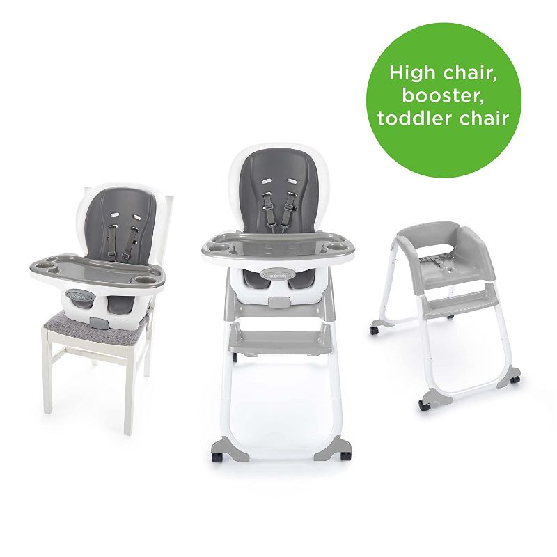 Photo 1 of Ingenuity SmartClean Trio Elite 3-in-1 Convertible Baby High Chair, Toddler Chair, and Dining Booster Seat - Slate ----- NEEDS CLEANING