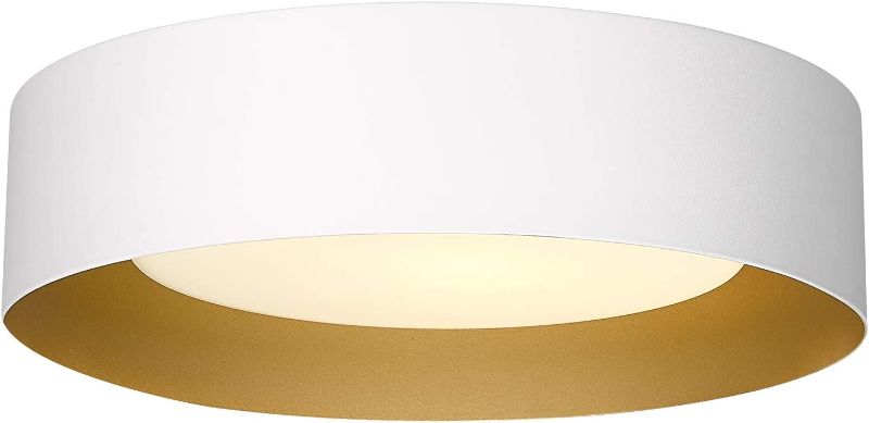 Photo 1 of Autelo Close to Ceiling Light Fixture, 14" Frosted Glass Shade Flush Mount Ceiling Light in White Finish E26 Socket for Living Room Hallway Bedroom C3336XS WH
