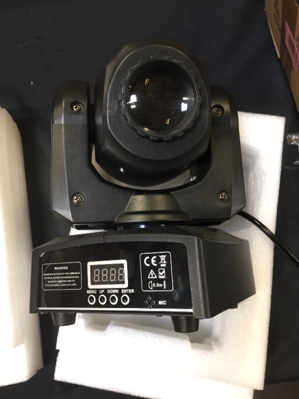 Photo 4 of SOLD FOR PARTS ONLY**U`King DJ Moving Head Lights 25W LED Spot Moving Heads 8 GOBO Stage Light RGBW 4 Color Wash Lighting by Sound Activated and DMX Control for Party Disco DJ Live Show **DOESN'T POWER ON**
