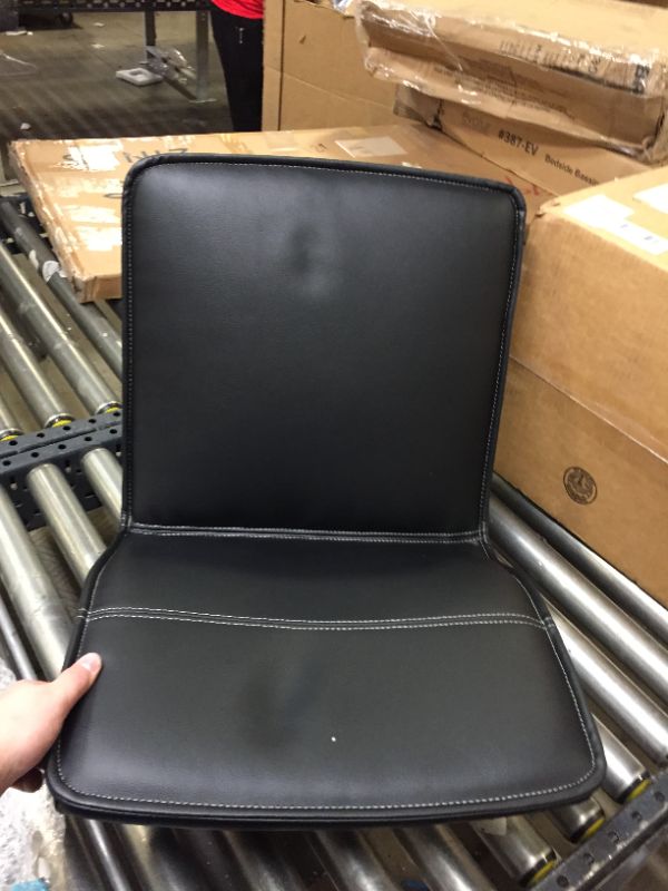 Photo 1 of Amazon Basics Modern Adjustable Low-Back Office Desk Chair - Black Faux Leather