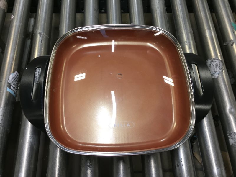 Photo 3 of Bella 12 x 12 inch Electric Skillet with Copper Titanium Coating,