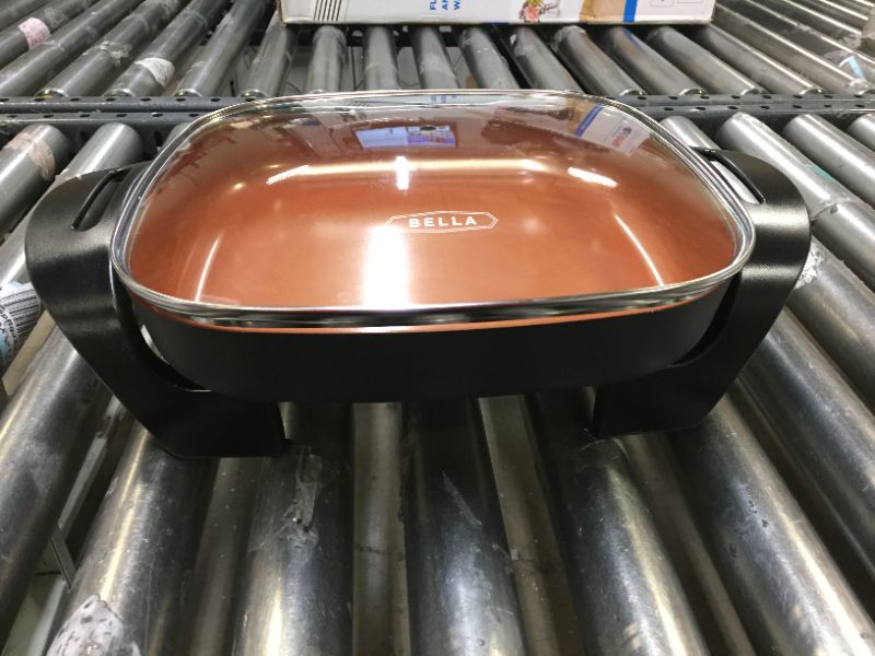 Photo 2 of Bella 12 x 12 inch Electric Skillet with Copper Titanium Coating,