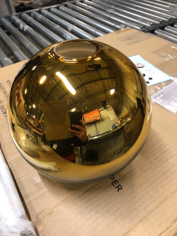 Photo 5 of 
KCO Lighting 7.9” Gradient Gold Glass Pendant Light 1-Light Sphere Glass Pendant Lights Adjustable Hanging Ceiling Light Fixture