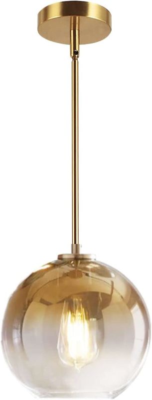 Photo 2 of 
KCO Lighting 7.9” Gradient Gold Glass Pendant Light 1-Light Sphere Glass Pendant Lights Adjustable Hanging Ceiling Light Fixture