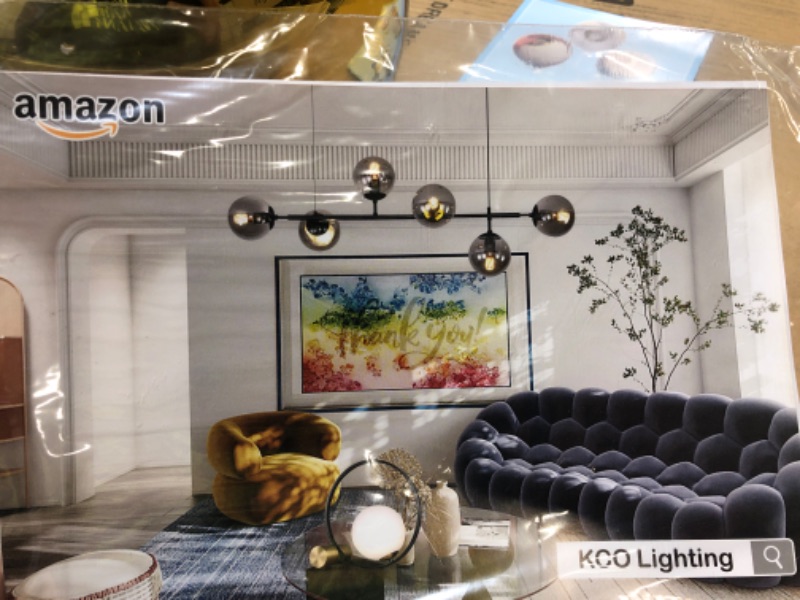 Photo 6 of 
KCO Lighting 7.9” Gradient Gold Glass Pendant Light 1-Light Sphere Glass Pendant Lights Adjustable Hanging Ceiling Light Fixture