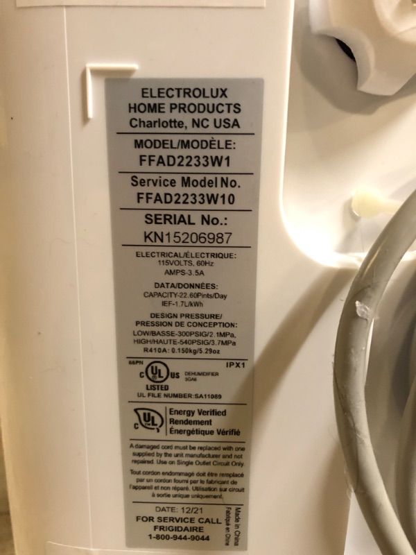 Photo 1 of FRIGIDAIRE Dehumidifier