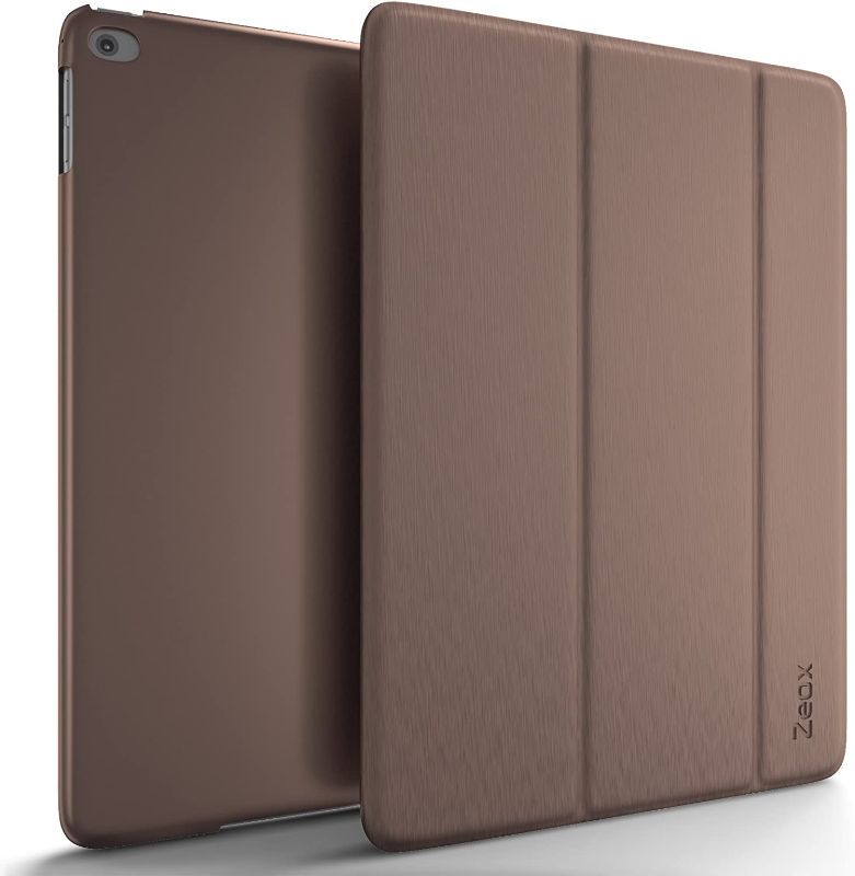 Photo 1 of iPad Mini 4 Case, Zeox Case iPad Mini 4 Case- Slim Smart Case Folio Stand Cover Rubberized Non Slip Grip Back Protective Case for Apple iPad Mini 4 2015 Release Auto Wake Up/Sleep - Brown
