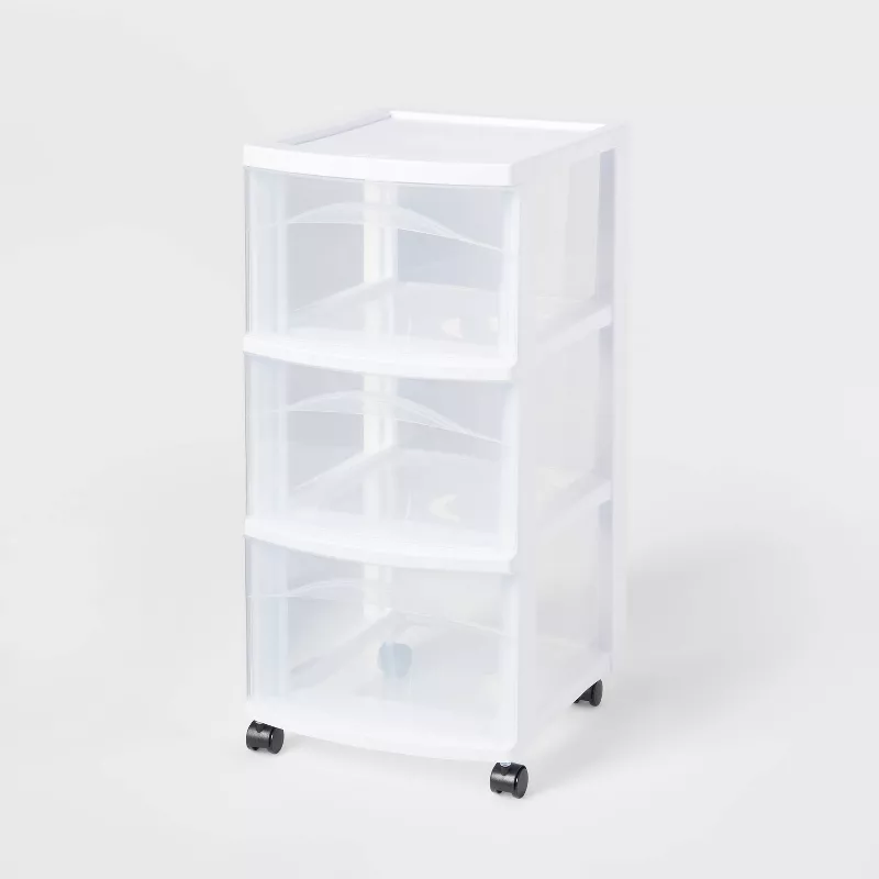 Photo 1 of 3 Drawer Medium Cart White - Brightroom™

