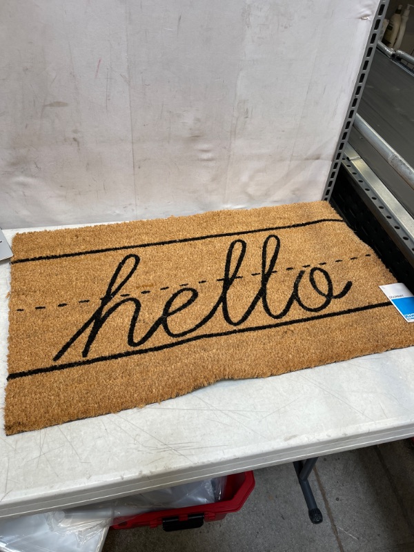 Photo 2 of 1'6x2'6 Hello Cursive Coir Doormat - Room Essentials
