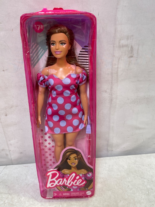 Photo 2 of Barbie Fashionistas Doll Brunette Pokadot Dress Ages 3 & up
