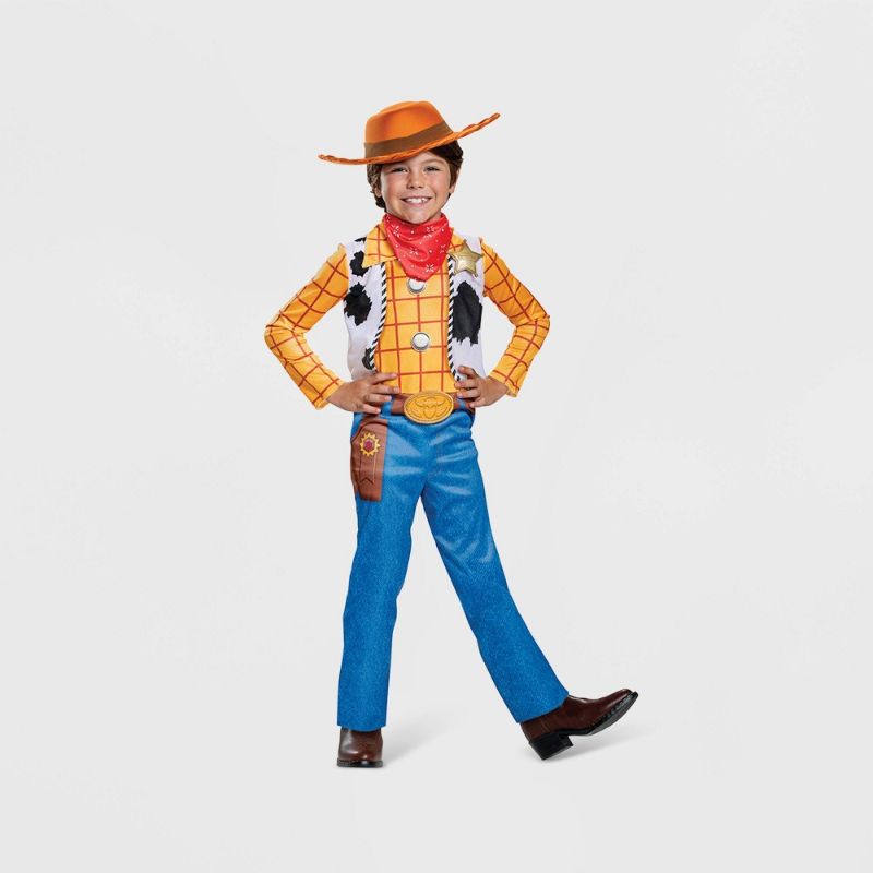 Photo 1 of Kid' Diney Toy Tory Woody Claic Halloween Cotume Jumpuit with Acceorie (4-6)
Size: S(missing items)

