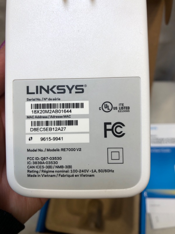 Photo 6 of Linksys RE7000 AC1900 Gigabit Range Extender / Wi-Fi Booster / Repeater MU-MIMO (Max Stream RE7000) (unable to test) 