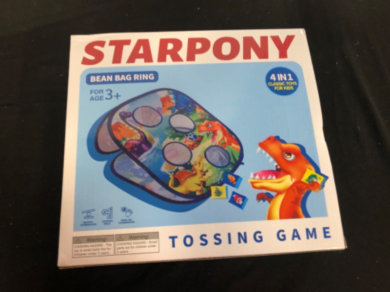 Photo 1 of 4 in 1 Bean Bag Toss Game for Kids - Safari Dinosaur Theme Sports & Outdoor Toys for 3 4 5 6 Year Old Boy Birthday Gift, Kids Outside Toys for Toddlers 1-3 Girl Boy Toys
