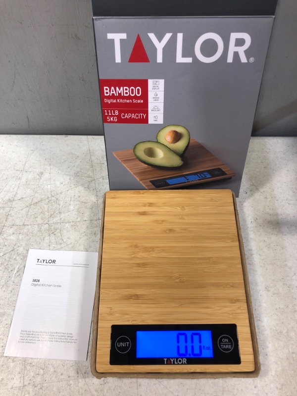 Photo 2 of Taylor 11lb Eco-Bamboo Platform Digital Food Scale