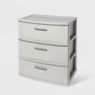 Photo 1 of 3 Drawer Wide Tower Dark Gray - Brightroom™--Dimensions (Overall): 24 Inches (H) x 21.88 Inches (W) x 15.88 Inches (D)


