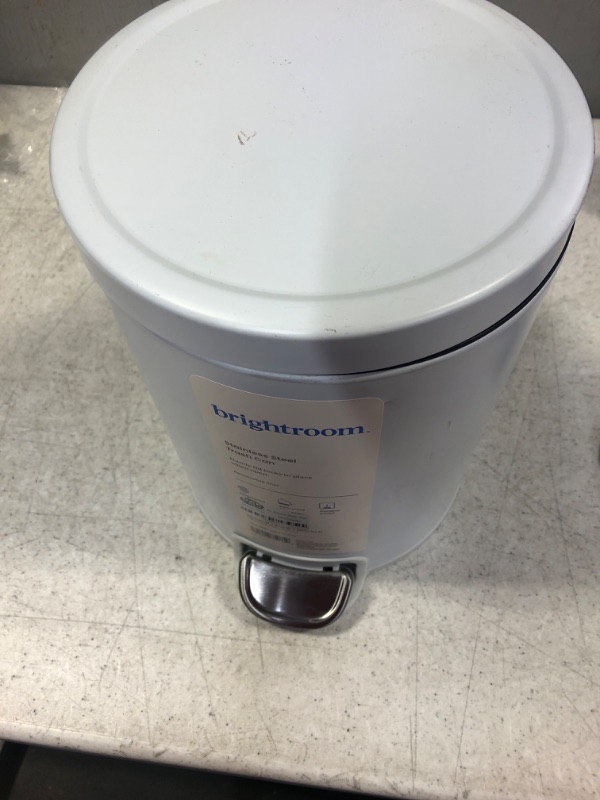 Photo 1 of 5l Round Step Trash Can White - Brightroom™ : Target 