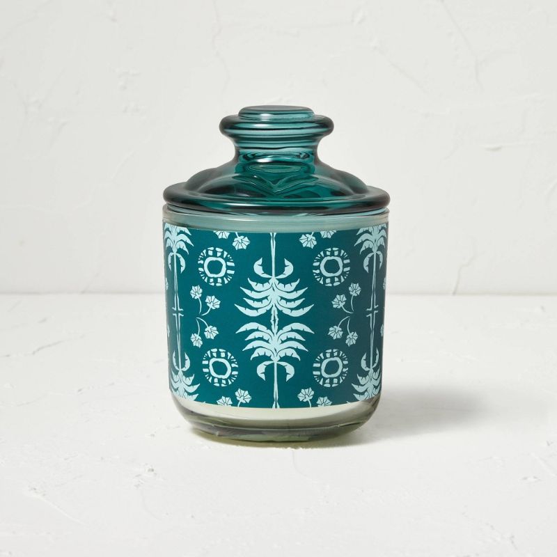 Photo 1 of 13.5oz Eucalyptus and Patchouli Lidded Glass Candle Green - Opalhouse™ designed with Jungalow™

