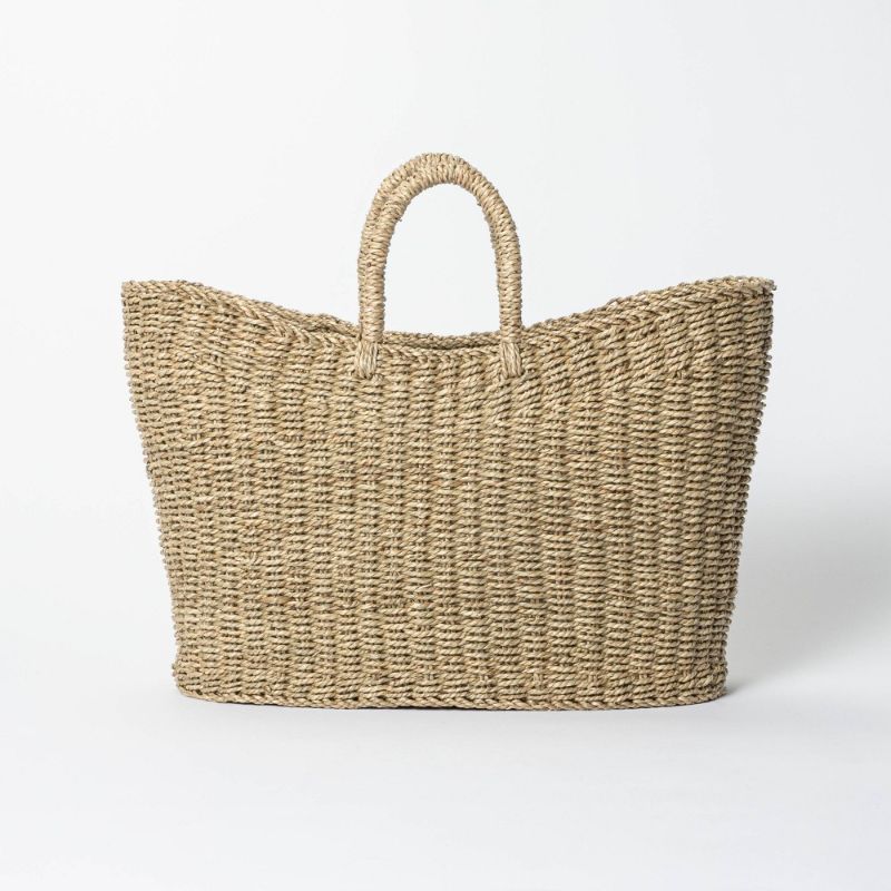 Photo 1 of 19" X 9" X 16" Tapered Oval Seagrass Basket Natural - Threshold™ Designed with Studio McGee
