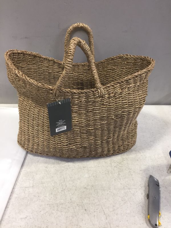 Photo 1 of 19" X 9" X 16" Tapered Oval Seagrass Basket Natural - Threshold™ Designed with Studio McGee
