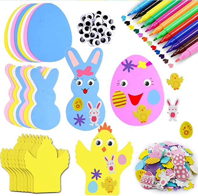 Photo 1 of 206pcs Foam Magnet Easter Stickers - Easter Craft for Kids Toddlers DIY Decoration Party Favors Supplies
