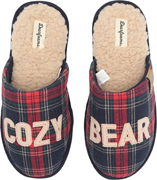 Photo 1 of Dearfoams Unisex-Adult Family Collection Bear Moods Slipper*** SIZE MEDIUM (MEN'S 9-10, WOMEN'S 11-12)