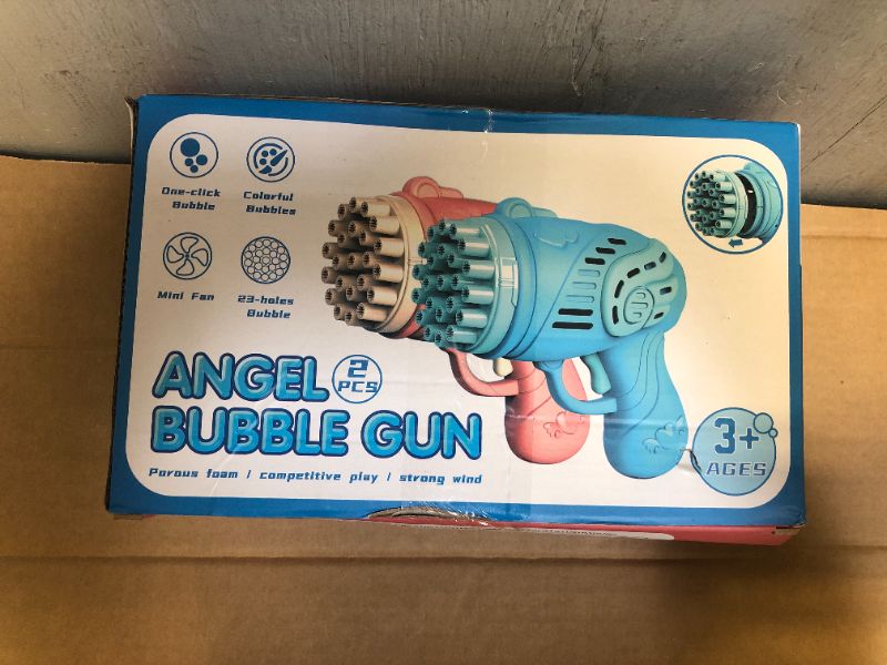 Photo 3 of Bubble Machine for Kids Parties, 2022 New 23 Hole Automatic Bubble Gun for Kids Adults Outdoor Party Favors, Bubble Blower Bubble Maker Toys with 4-Bottles Bubble Refill Kit Gifts for Boys Girls
